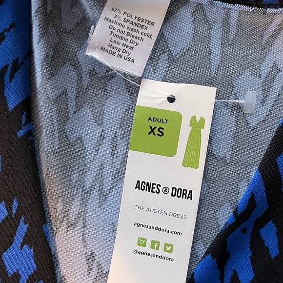 WOMENS XS MAXI DRESS BLUE BLACK NWT AGNES & DORA POCKETS - Picture 6 of 6